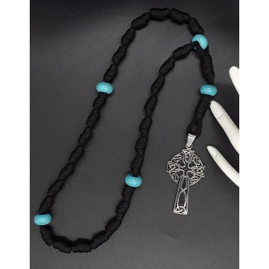 The Crucifix Turquoise Knotted Anglican Rosary