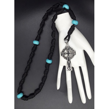 The Crucifix Turquoise Knotted Anglican Rosary