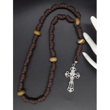 The Crucifix Wood Knotted Anglican Rosary