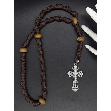 The Crucifix Wood Knotted Anglican Rosary