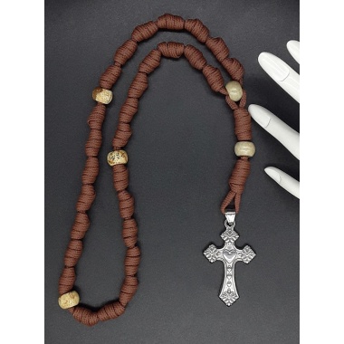 The Crucifix Jasper Knotted Anglican Rosary